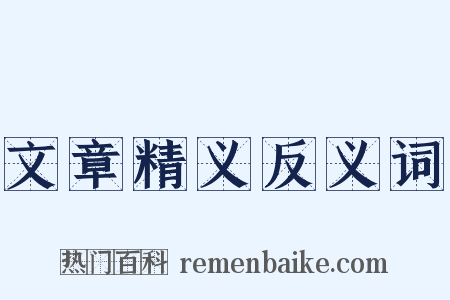 文章精义反义词是什么意思的图片